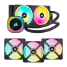 iCUE LINK H100i AIO Cooler - Black and QX120 Triple Fan Kit Bundle